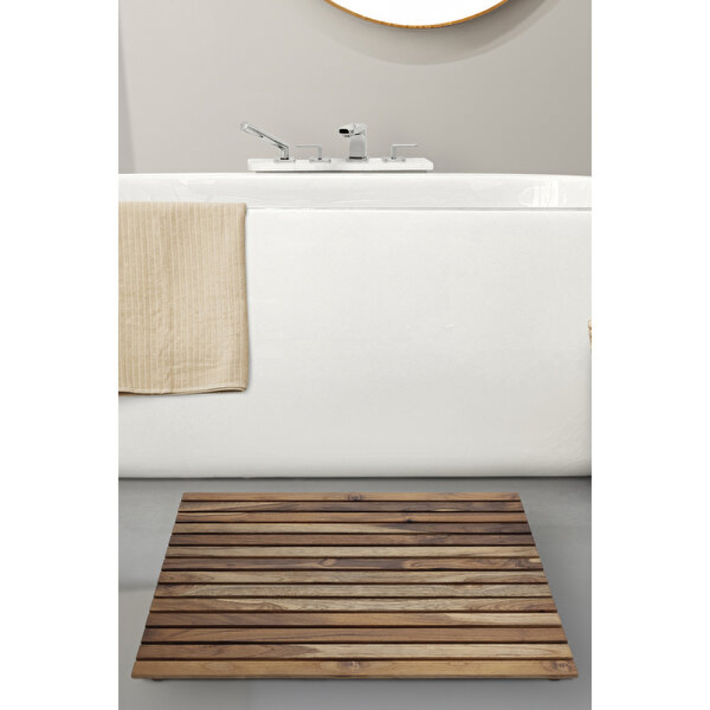 Koza Home Estera Tik Ağacı Ahşap Banyo Paspası 60x90 9984 - 60 x 90 - Açık Kahve Klozet Takımı Fiyatı
