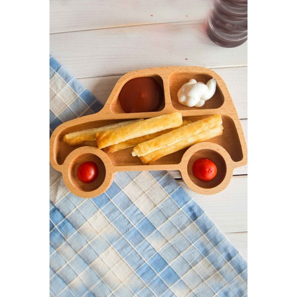 Koza Wood Art Ahşap Araba Model Servis Tabağı 26CM - Kahverengi Kahvaltı Takımı Fiyatı
