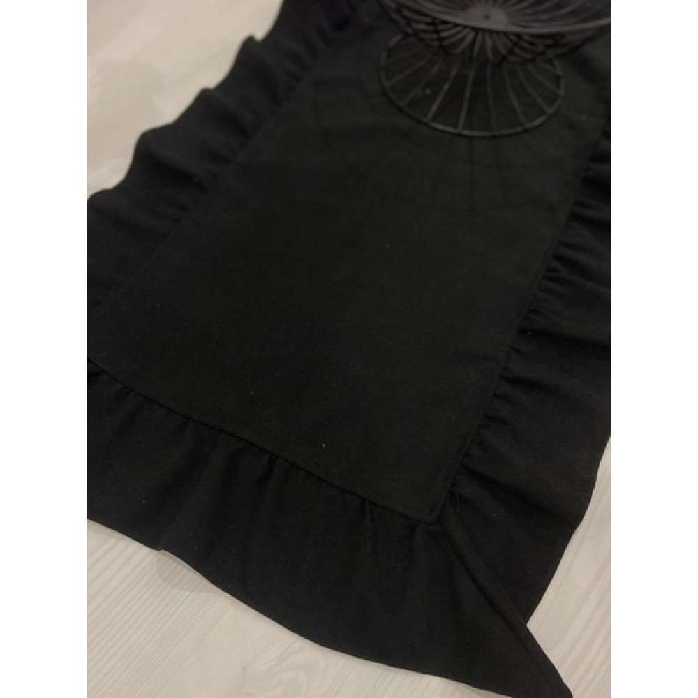 Kozalak Fırfırlı Runner - Siyah - 40 x 110 cm Masa Örtüsü Fiyatı
