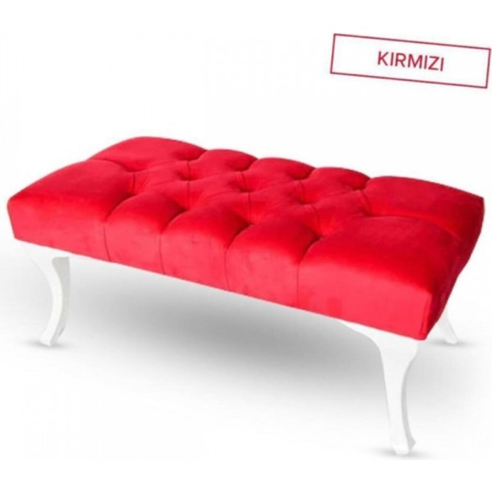 Kozan Kırmızı Puf Ayak Ucu Kapitoneli Kapı Önü Antre Bench Puf Puf Fiyatı