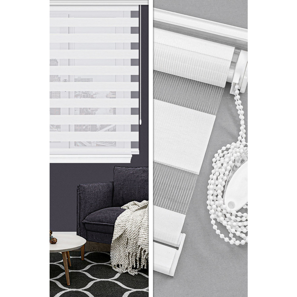 Kozastor Zebra Perde Beyaz Lüx Seri 80 x 200 Beden Stor Perde Fiyatı