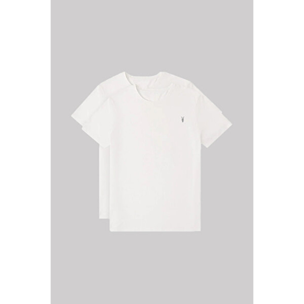 Kozik Beyaz Bisiklet Yaka Standart %100 Pamuk Erkek Basic T-Shirt 2'li Paket Erkek T-shirt Fiyatı