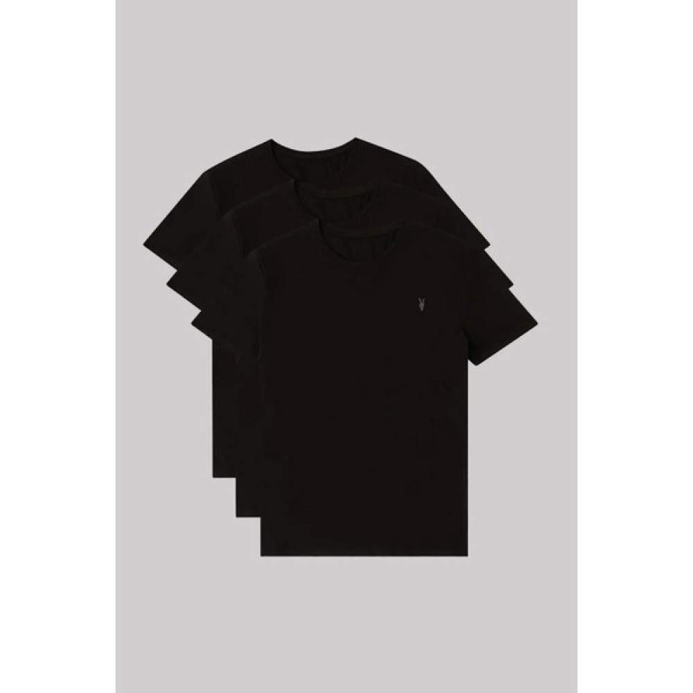 Kozik Erkek Siyah Bisiklet Yaka Standart Pamuk Erkek Basic T-Shirt 3'li Paket Erkek T-shirt Fiyatı