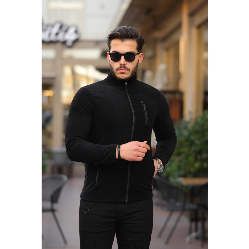 Kozik Siyah Erkek Polar Soğuya Dayanıklı Standart-fit 3 Cepli Tüylenme Yapmayan Erkek Polar Hırka S Beden Kadın Giyim Fiyatı