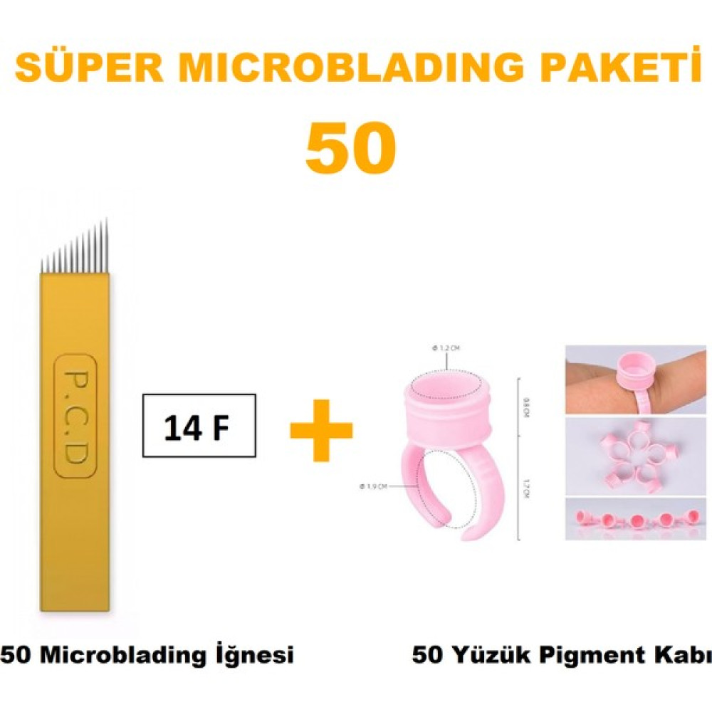 Kozmetiklab Microblading İğnesi ve Pigment Kabı Seti 14F Sarı 50 Adet Oto Boyaları Fiyatı