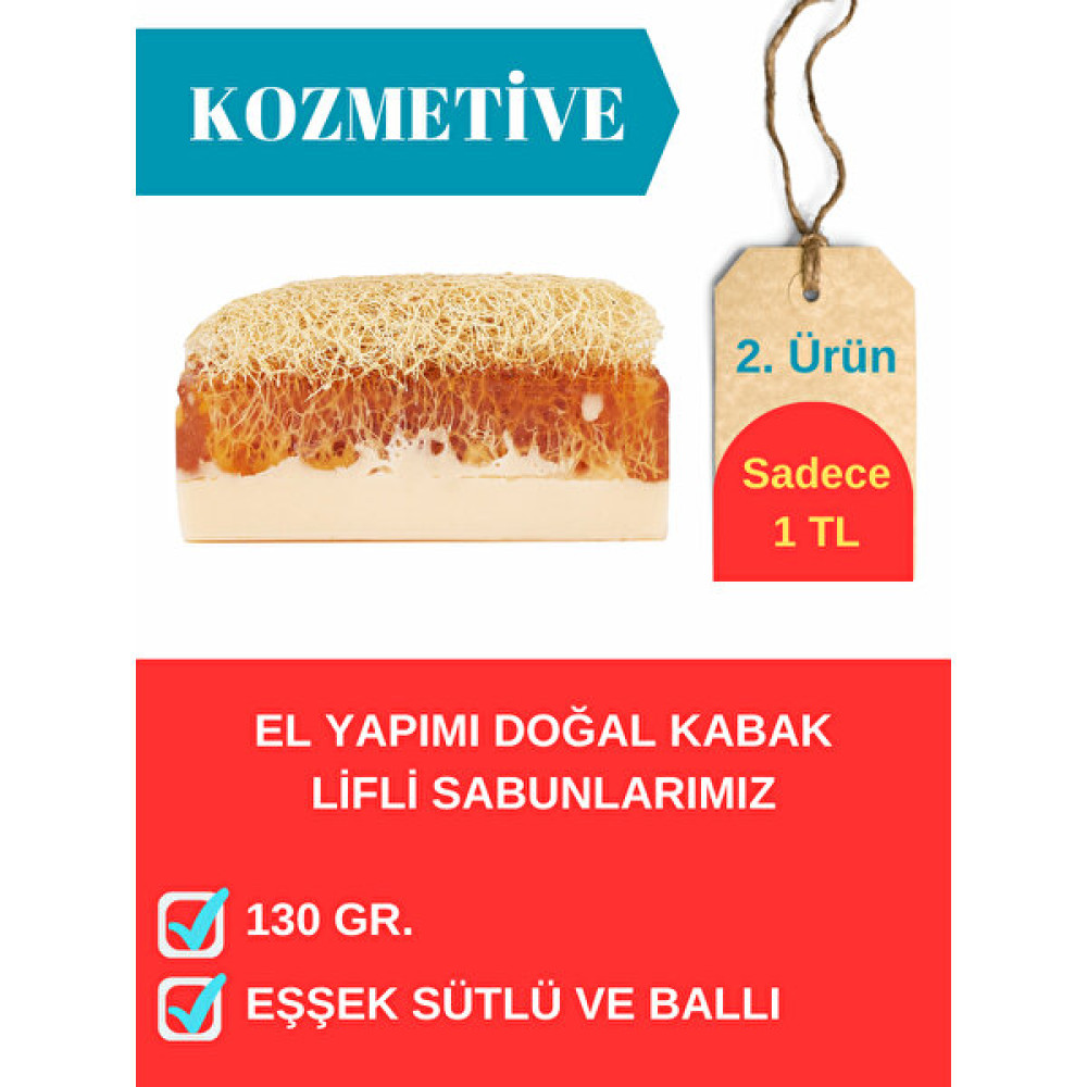 Kozmetive Doğal Kabak Lifli Eşşek Sütlü ve Ballı El Yapımı Sabun - EŞŞEK SÜTLÜ VE BALLI Sabunlar Fiyatı