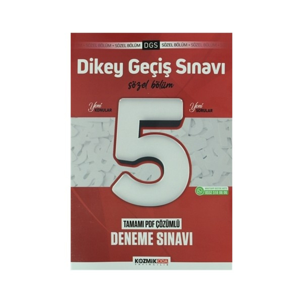 Kozmik Oda Yayıncılık 2021 Dikey Geçiş Sınavı Sözel Bölüm Tamamı Pdf Çözümlü 5 Deneme Sınavı DGS Fiyatı