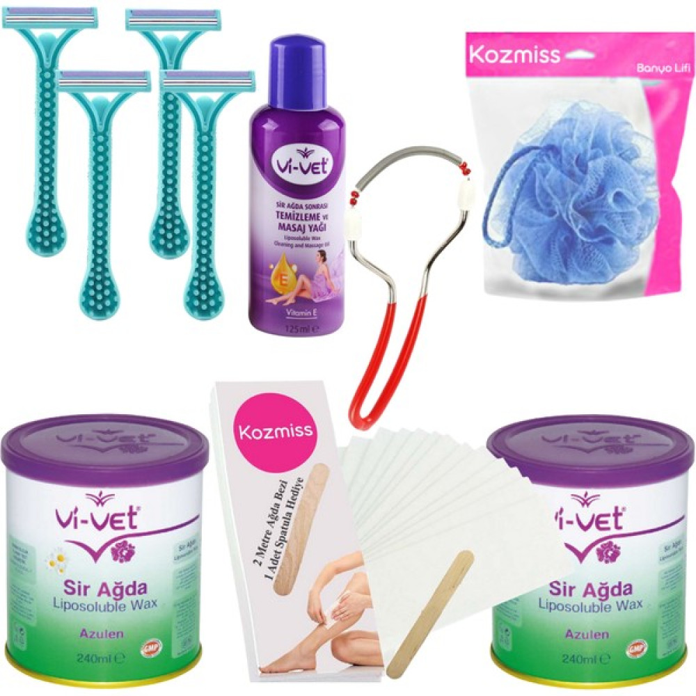 Kozmiss Vivet 240 ml Azulen Konserve Ağda Seti 7 Parça Oto Boyaları Fiyatı