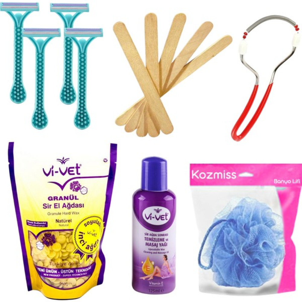 Kozmiss Vivet Naturel Boncuk Ağda Seti 6 Parça Tıraş Bıçaklı Oto Boyaları Fiyatı