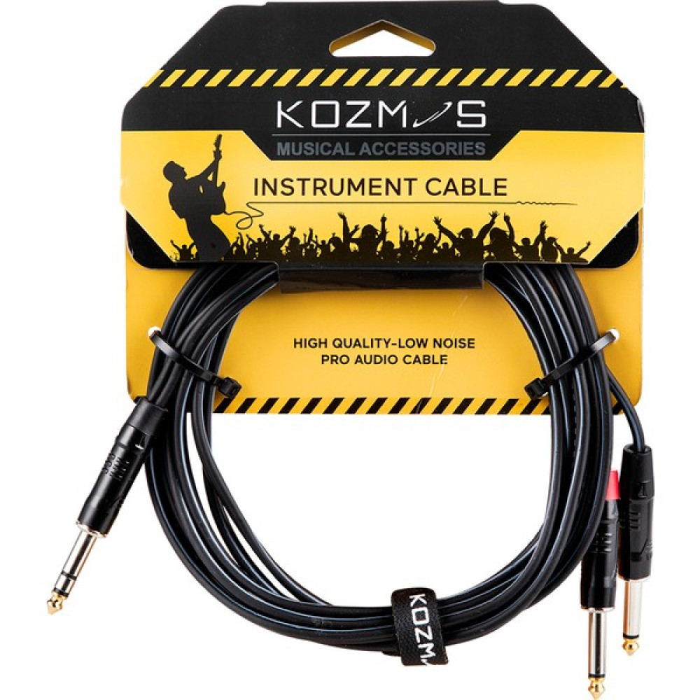 Kozmos KCL-317-3M Stereo Trs 6,35 - 2 x Mono Trs 6,35MM 3mt Kablo Stüdyo ve Sahne Ekipmanları Fiyatı