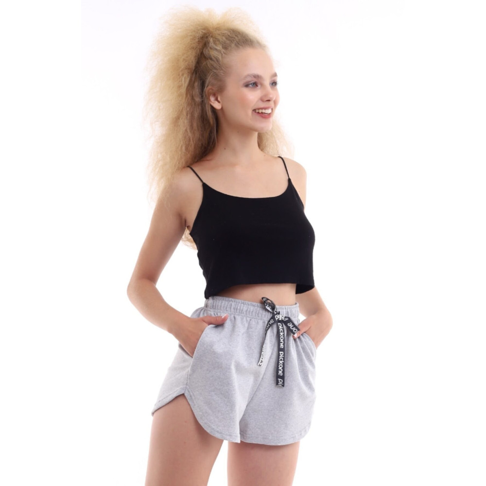 kozzy Açık Gri Kadın Spor Günlük Rahat Kesim Mini Şort 42/44 Beden Erkek Şort Fiyatı