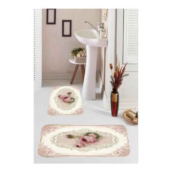 Kozzy Home RFE9558 2'li Dijital Baskılı Banyo Paspası