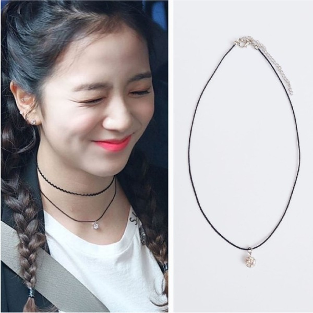 Kpop Blackpınk Jisoo Kolye - Siyah Bijuteri Kolye Fiyatı