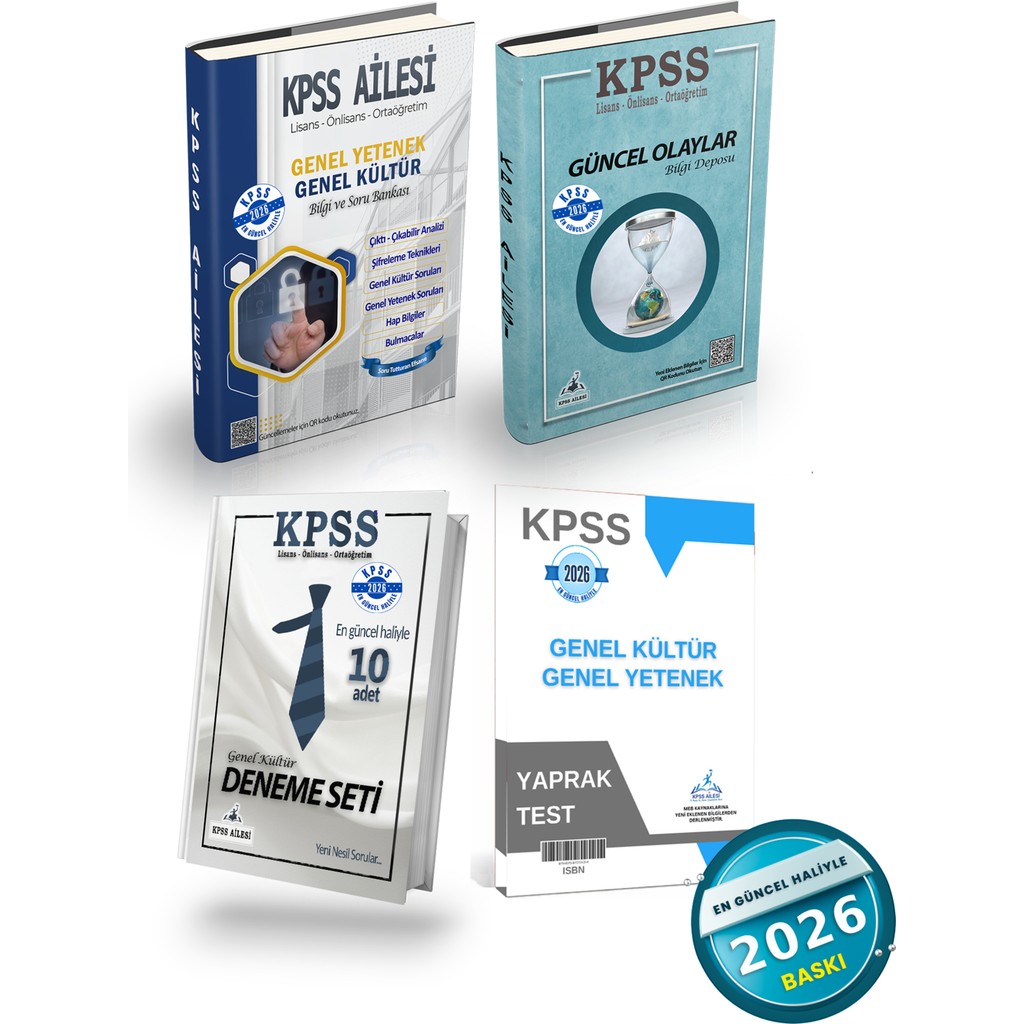 KPSS Ailesi Bilgi ve Soru Bankası - 10'lu Genel Kültür Deneme Seti - Güncel Olaylar - Gk-Gy Yaprak Test Diğer Fiyatı