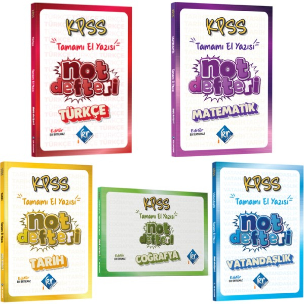 KPSS Konu Anlatımlı El Yazısı Not Defteri Seti (5 Defter) KPSS Fiyatı