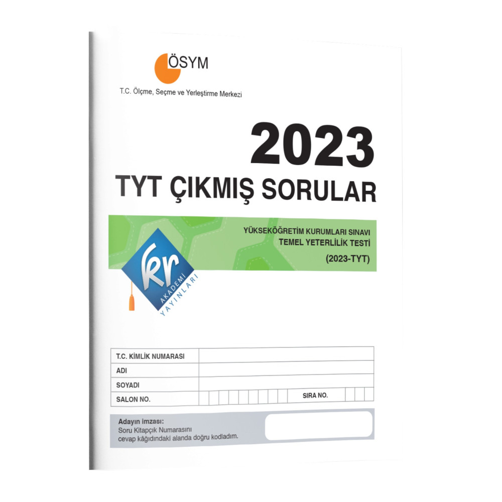 KR Akademi Yayınları 2023 TYT Çıkmış Sorular Tıpkı Basım Kitapçığı Ders Sınav Kitapları Fiyatı