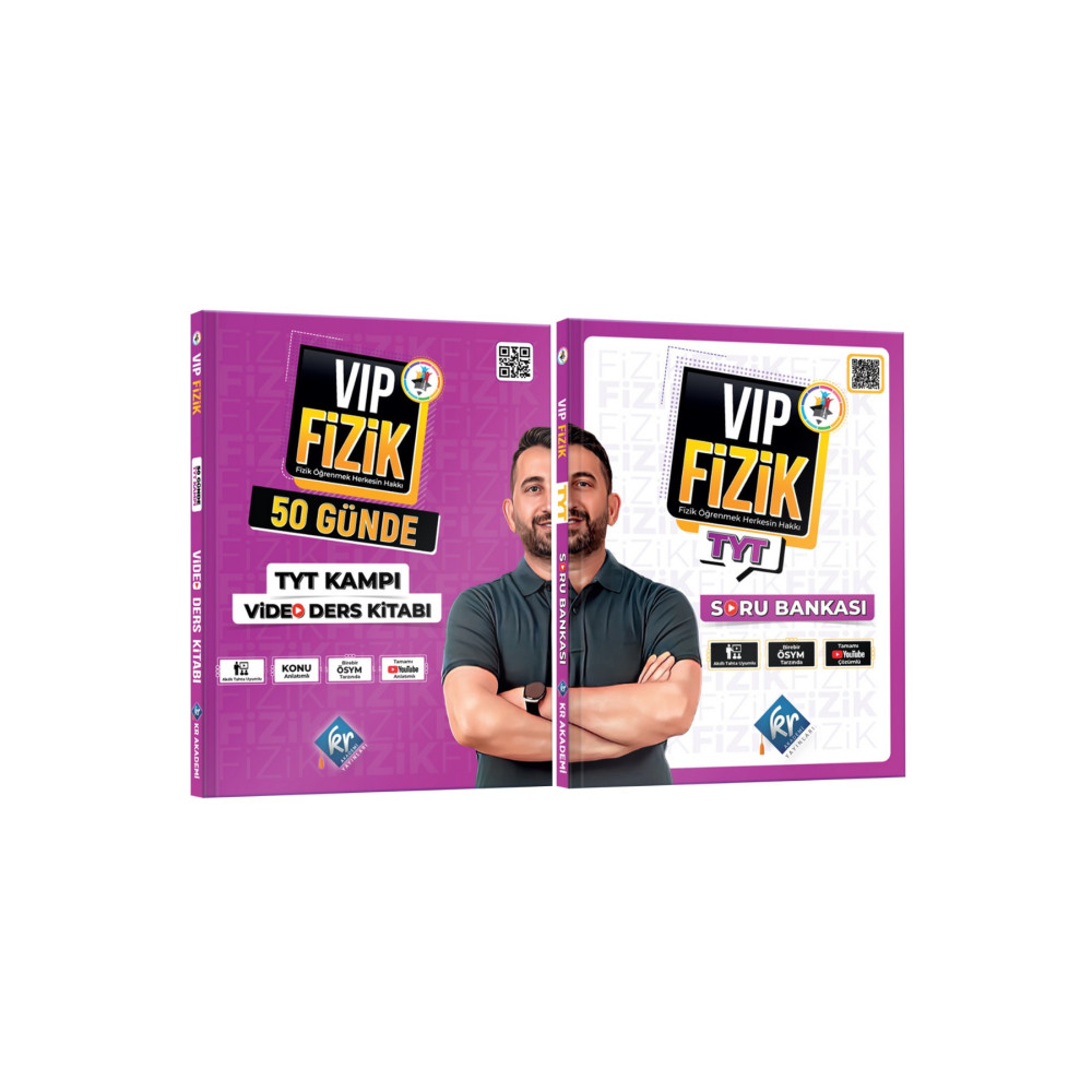 KR Akademi Yayınları 2024 Vip Fizik 50 Günde TYT Kampı Video Ders Kitabı ve TYT Fizik Soru Bankası Seti Ders Sınav Kitapları Fiyatı