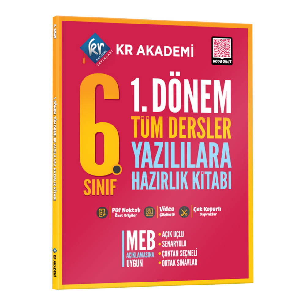 KR Akademi Yayınları 6. Sınıf 1. Dönem Tüm Dersler Yazılılara Hazırlık Kitabı Yardımcı Kitaplar Fiyatı
