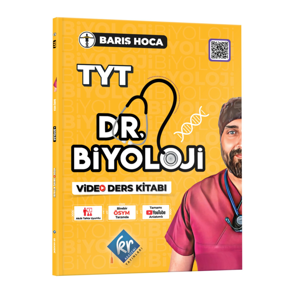 KR Akademi Yayınları Barış Hoca 2024 TYT Dr. Biyoloji Video Ders Kitabı Ders Sınav Kitapları Fiyatı