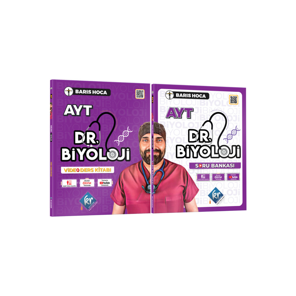 KR Akademi Yayınları Barış Hoca Ayt Dr. Biyoloji Video Ders Kitabı Soru Bankası Seti Ders Sınav Kitapları Fiyatı