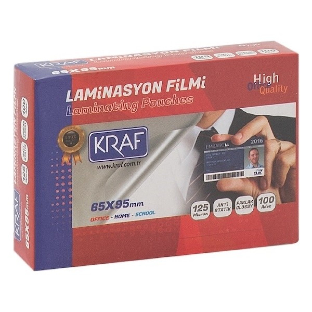 Kraf 2126 125MIC Laminasyon Filmi 65 x 95 mm 100'LÜ Laminasyon Sistemi Fiyatı