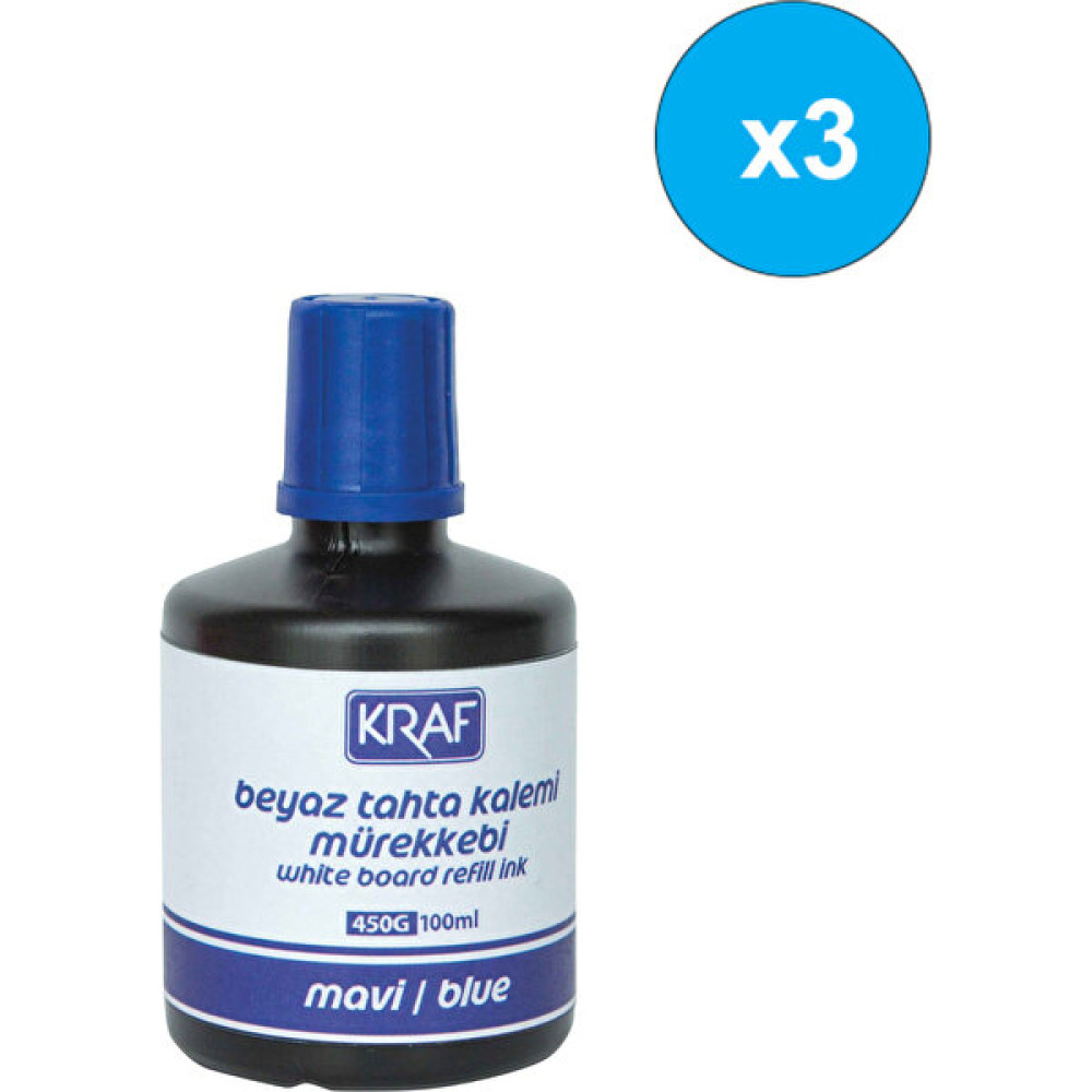 Kraf 3 Adet Kraf Beyaz Yazı Tahtası Mürekkebi 100ML Mavi Kalem Kartuşu & Mürekkebi Fiyatı
