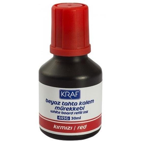 Kraf 445G Kırmızı 30 ml Beyaz Tahta Kalem Mürekkebi