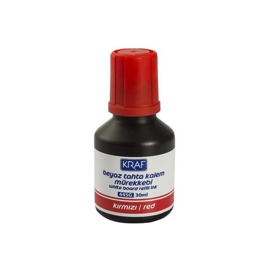 Kraf 445G Kırmızı 30 ml Beyaz Tahta Kalem Mürekkebi