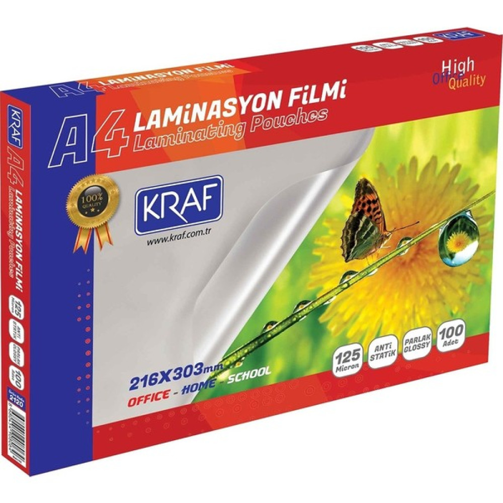 Kraf A4 Laminasyon Filmi Parlak 125 Micron 2124 Laminasyon Sistemi Fiyatı