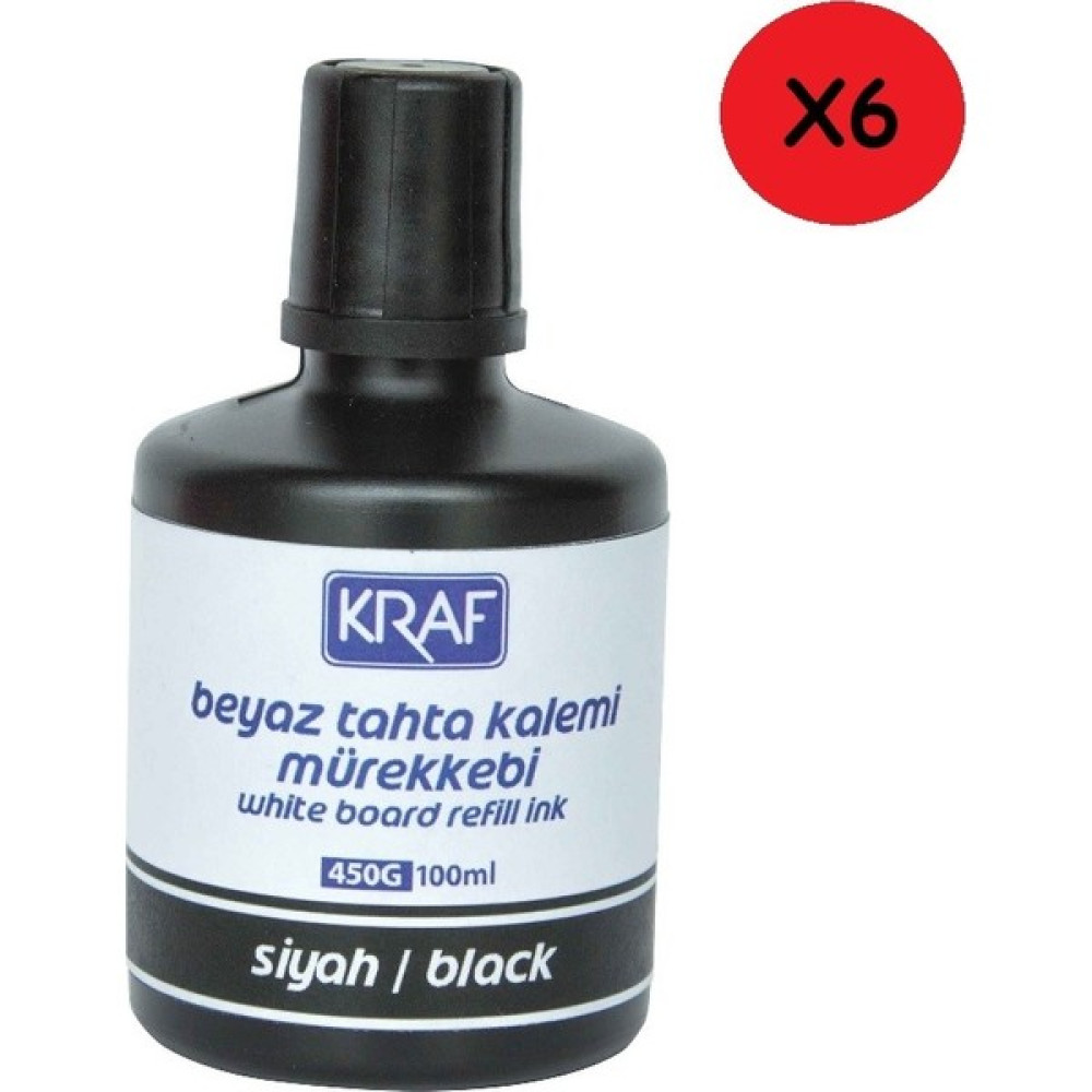 Kraf Beyaz Tahta Kalem Mürekkebi 100Ml Siyah 450G 6'Lı Paket Kalem Kartuşu & Mürekkebi Fiyatı