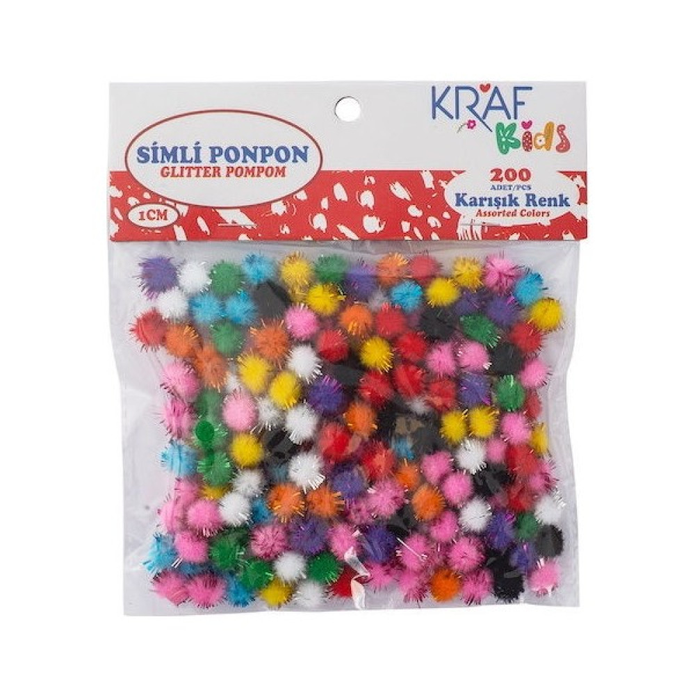 Kraf Kids Simli Ponpon 1 cm 200'lü Oto Boyaları Fiyatı
