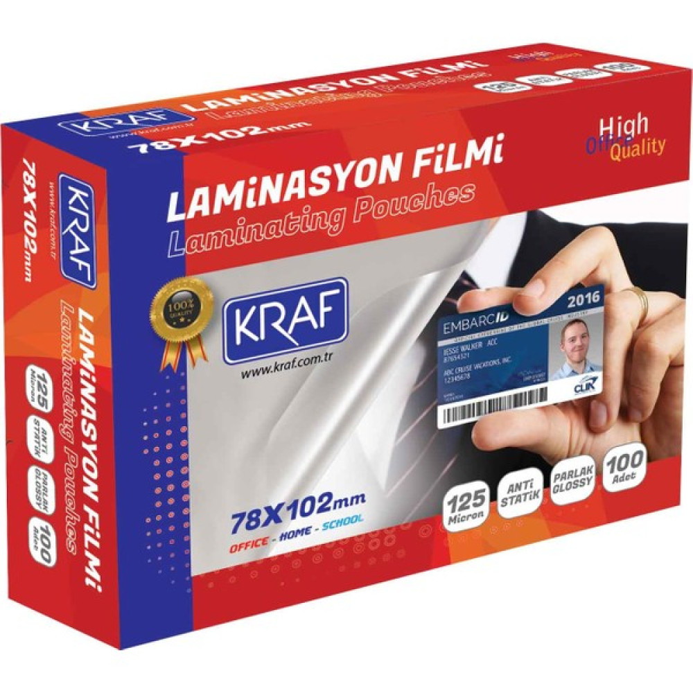 Kraf Laminasyon Filmi 78X102Mm 125Mic 100Lü 2127 Laminasyon Sistemi Fiyatı