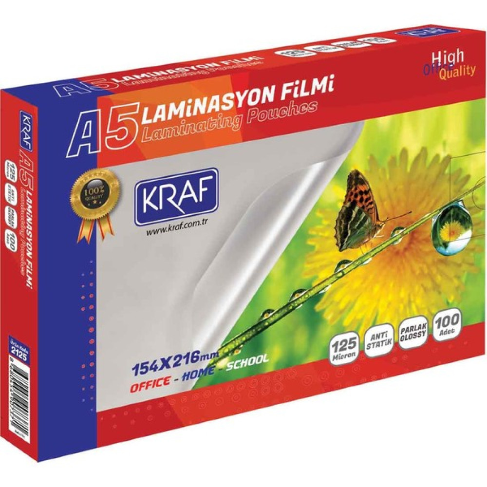Kraf Laminasyon Filmi Parlak A5 125Mıc 100Lü 2125 Laminasyon Sistemi Fiyatı