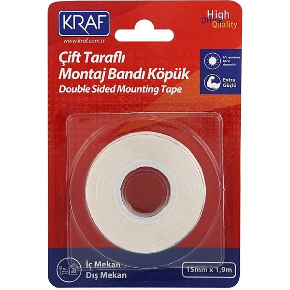Kraf Montaj Bandı Çift Taraflı Köpük 15MM x 1,9m 2510G Selobant Fiyatı