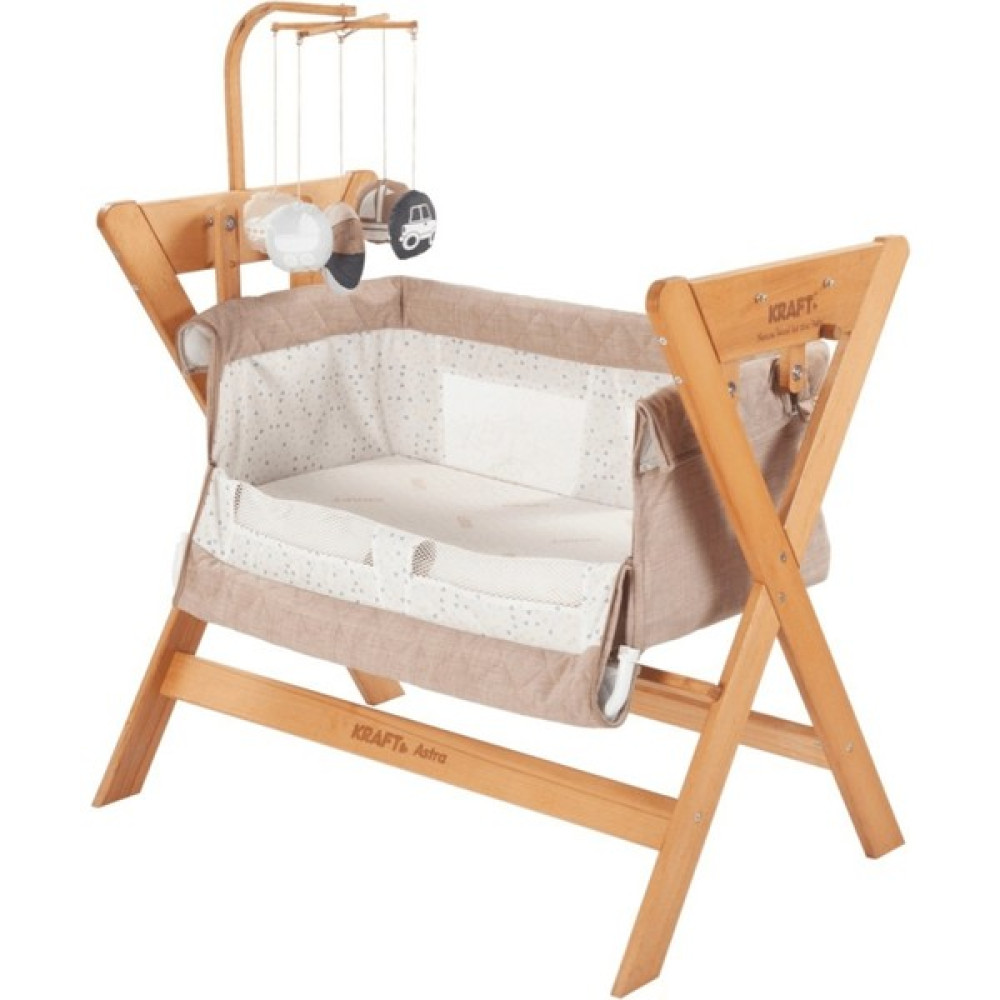 Kraft Astra 2 In 1 Anne Yanı Beşik Bej - 63x102x113 cm Beşik Fiyatı