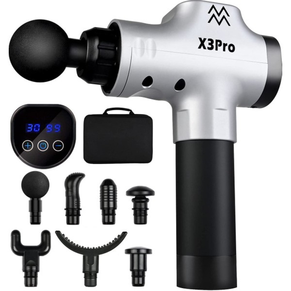 Kraft Hart X3PRO Masaj Tabancası 24V Spor 30 Hız Vurmalı Süper Sessiz Fırçasız Motor,gümüş Masaj Cihazları Fiyatı