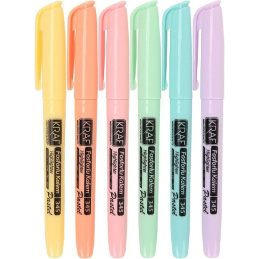 Kraft Kraf Fosforlu Kalem Pastel Kalem Tipi 6 Lı Fosforlu Kalem Fiyatı