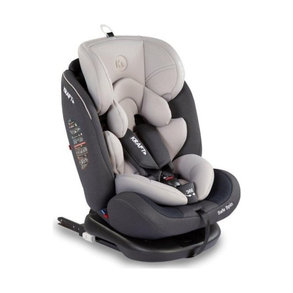 Kraft Safe Spin Oto Koltuğu 0-36 kg Light Grey - Gri Bebek Oto Koltuğu Fiyatı