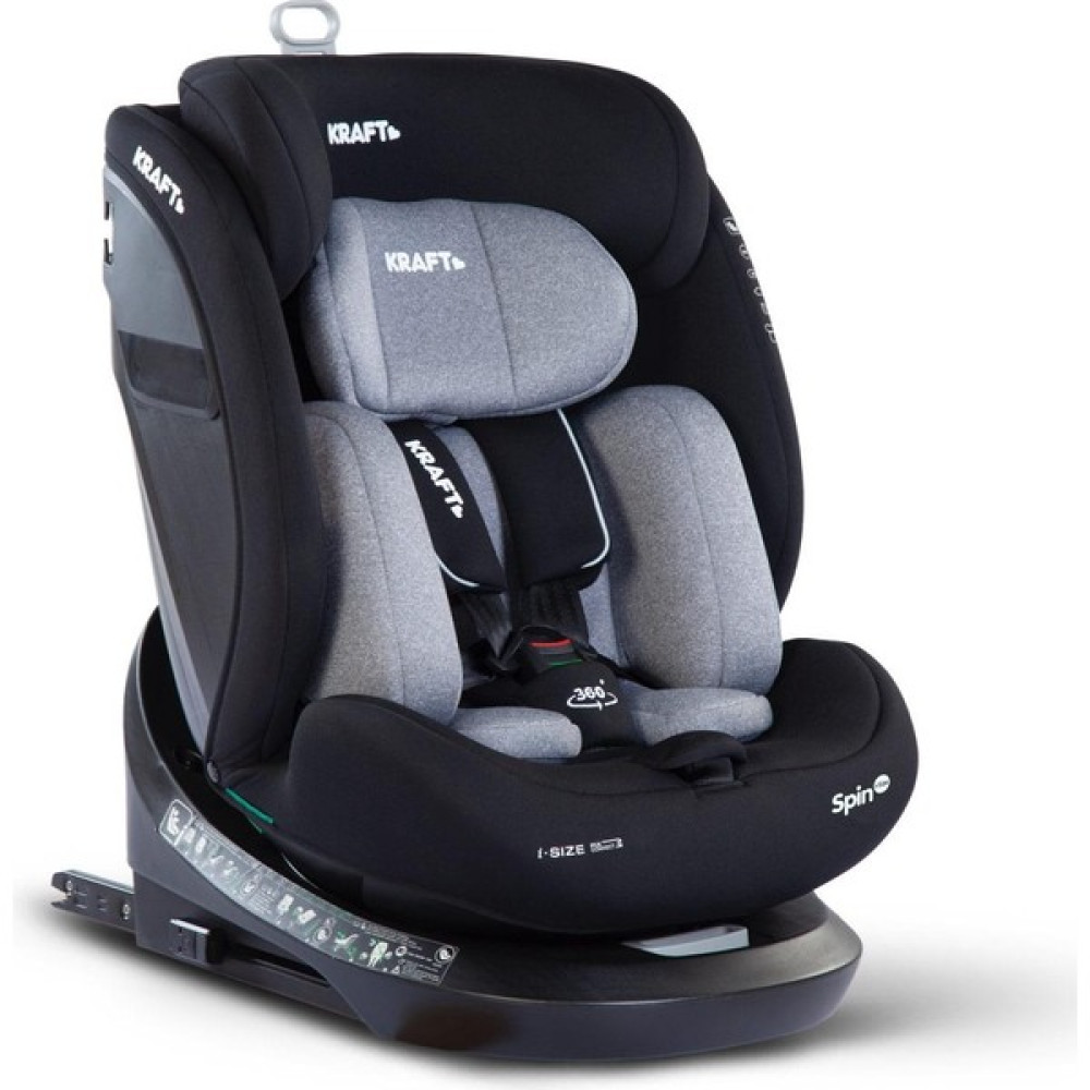 Kraft Spin I-Size (40-150 Cm) 0-36 kg Oto Koltuğu Gri Bebek Oto Koltuğu Fiyatı