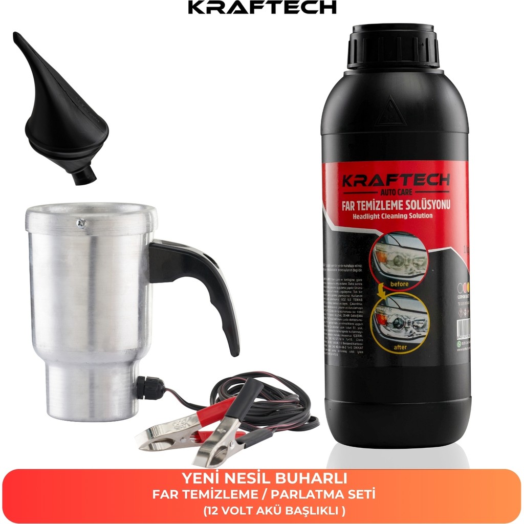 Kraftech Buharlı Far Temizleme Far Parlatma Seti 12 Volt Oto Çizik Giderici Fiyatı