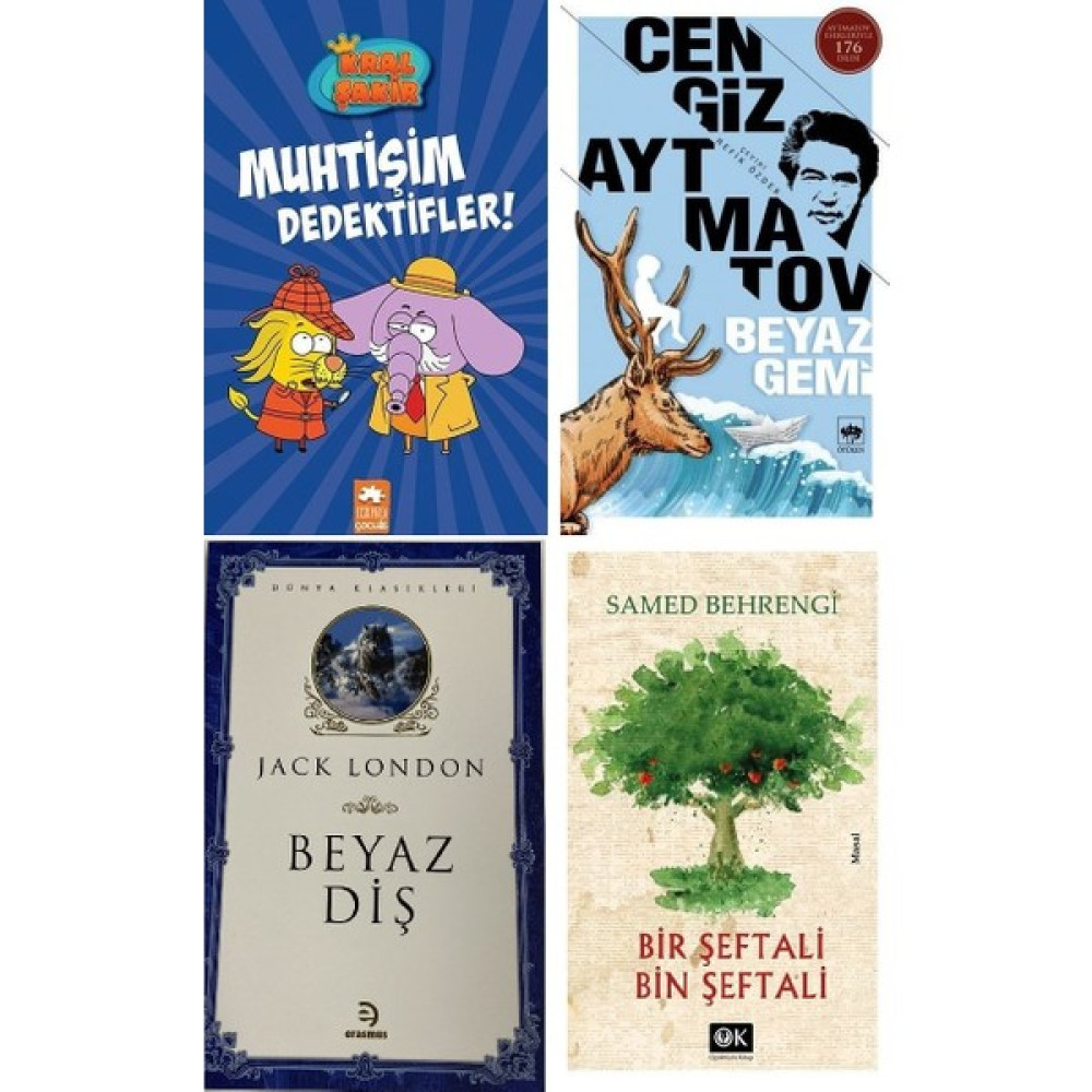 Kral Şakir 9 Muhtişim Dedektifler, Beyaz Gemi, Beyaz Diş ve Bir Şeftali Bin Şeftali Kitap Seti Edebiyat Fiyatı