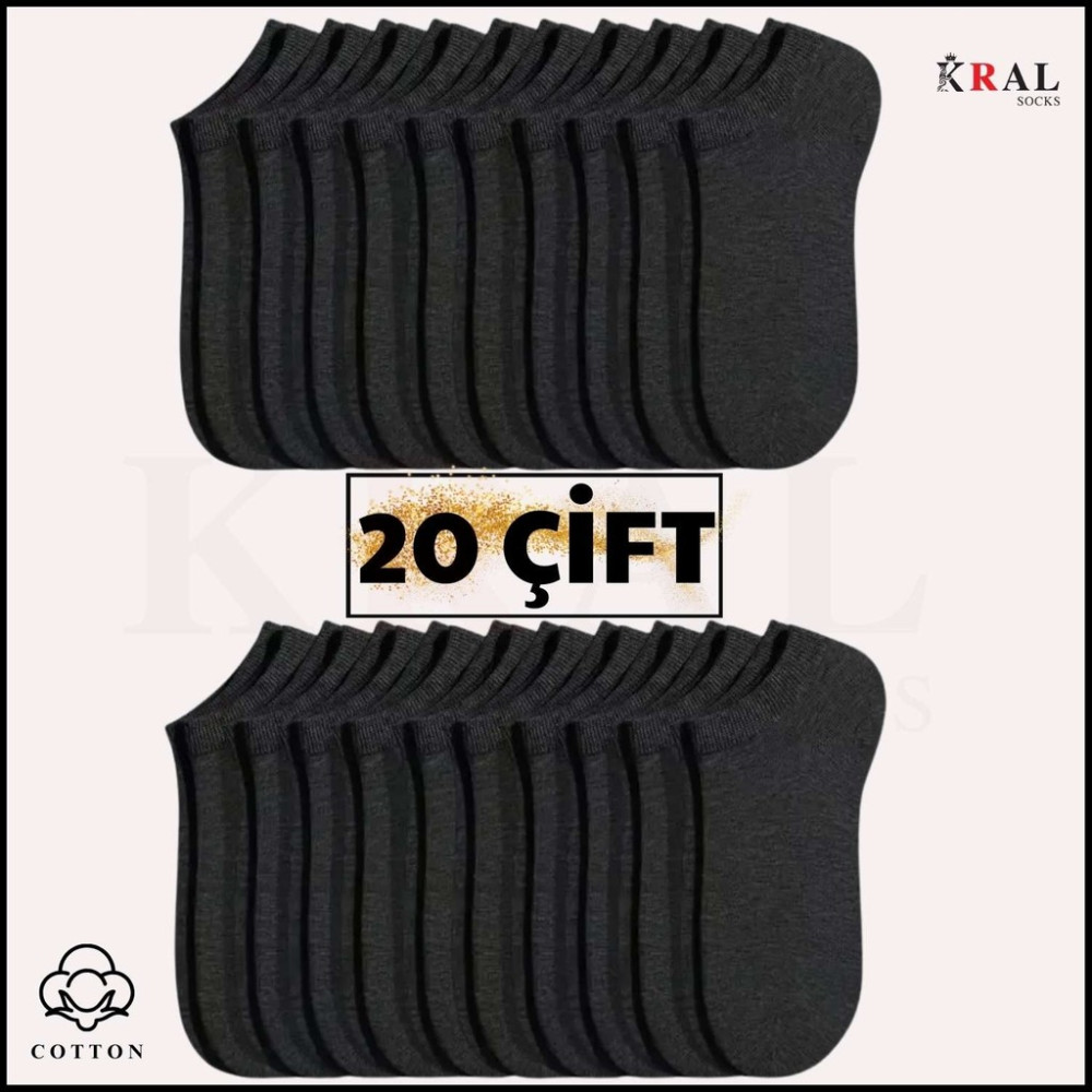 Kral Socks Kadın - Erkek (20 Çift ) Düz Desen Ekonomik Bilek Boy Patik Çorap Soket Çorap Fiyatı