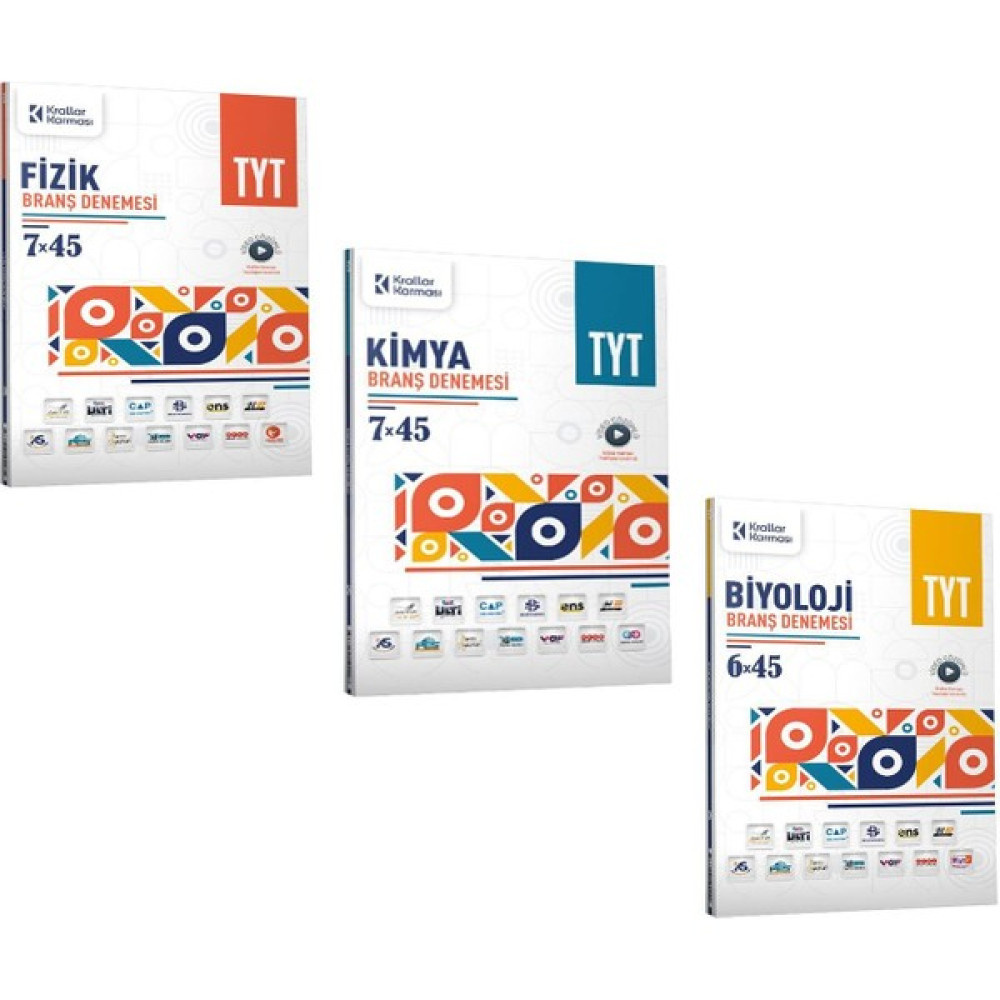 Krallar Karması TYT Fizik Kimya ve Biyoloji Deneme Seti 3 Kitap Temel Yeterlilik Testi (TYT) Fiyatı