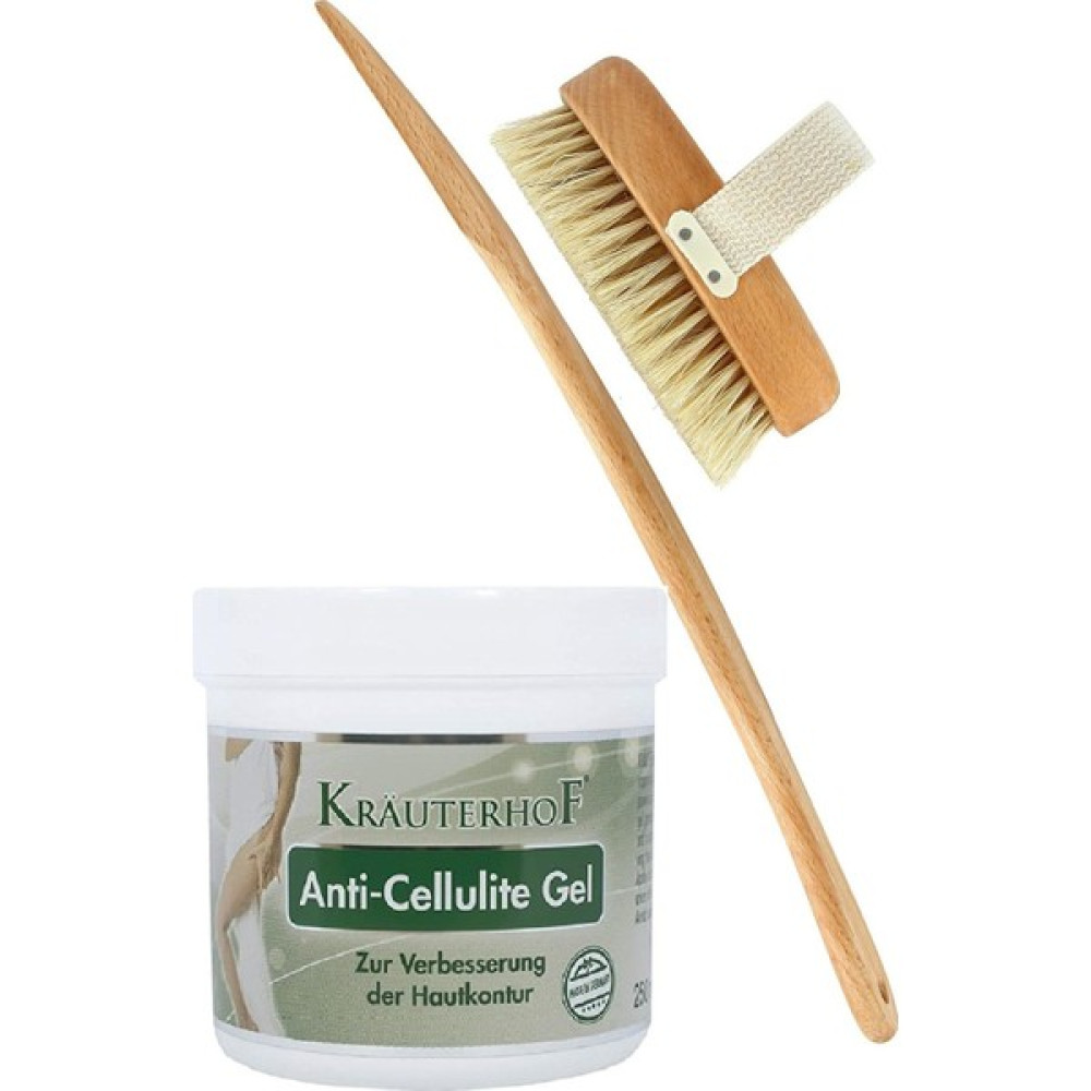 Krauterhof Anti-Cellulite Gel 250ml + %100 Doğal At Kılı Fırçası Vücut Sıkılaştırıcı ve İncelticiler Fiyatı