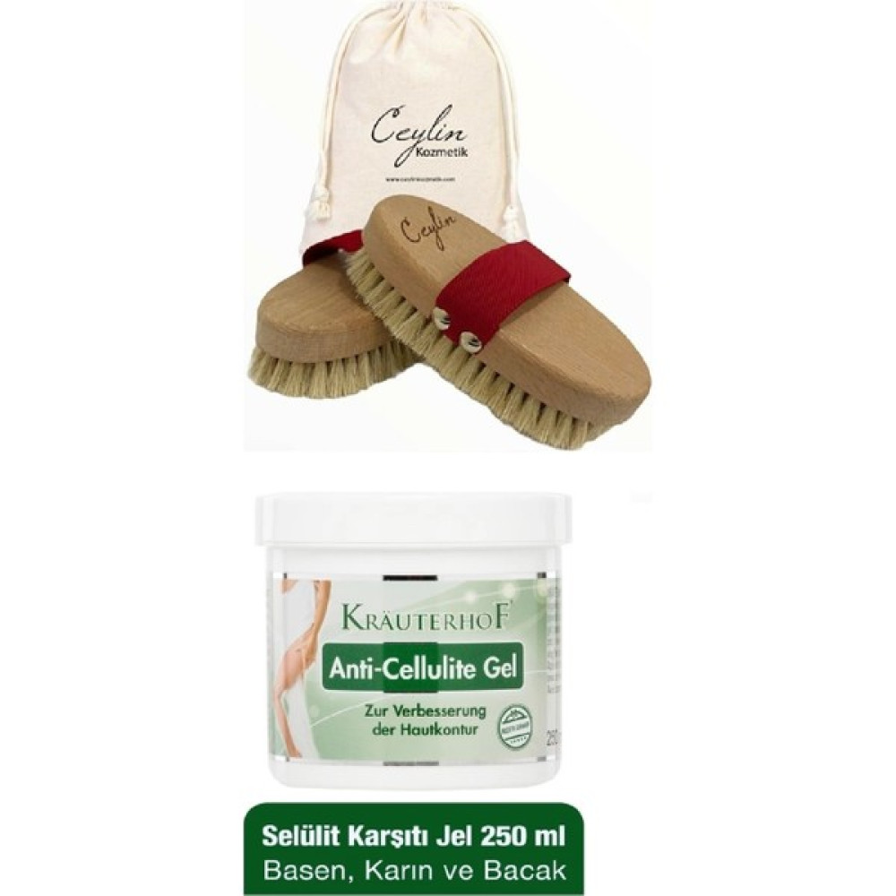 Krauterhof Ceylin Doğal At Kılı Fırçası + Anti-Cellulite Jeli 250 ml Vücut Sıkılaştırıcı ve İncelticiler Fiyatı