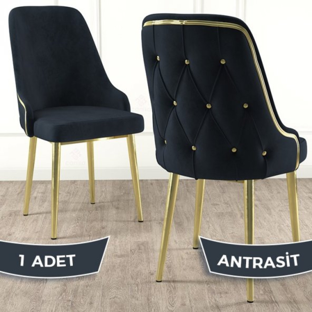 Krax Serisi 1 Adet Mutfak Sandalyesi 1.Sinif Babyface Kumas Gold Metal Ayak Mutfak Dolabı / Mobilyası Fiyatı