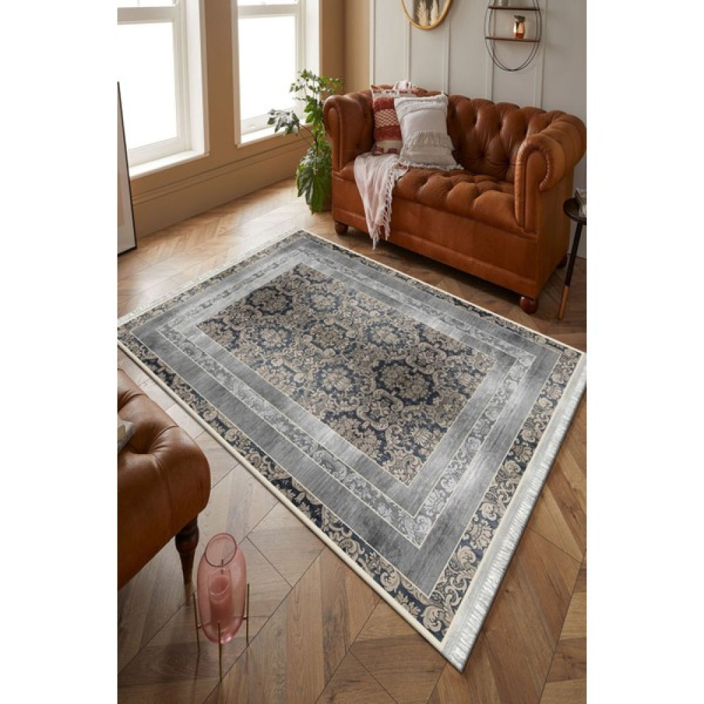 Kreatif Halı Klasik Desenli Yıkanabilir Leke Tutmaz Balkon Halısı Süngerli Dot Taban Salon Halısı Kilim Yolluk - 80 x 140 cm - Kahverengi Salon Halısı Fiyatı