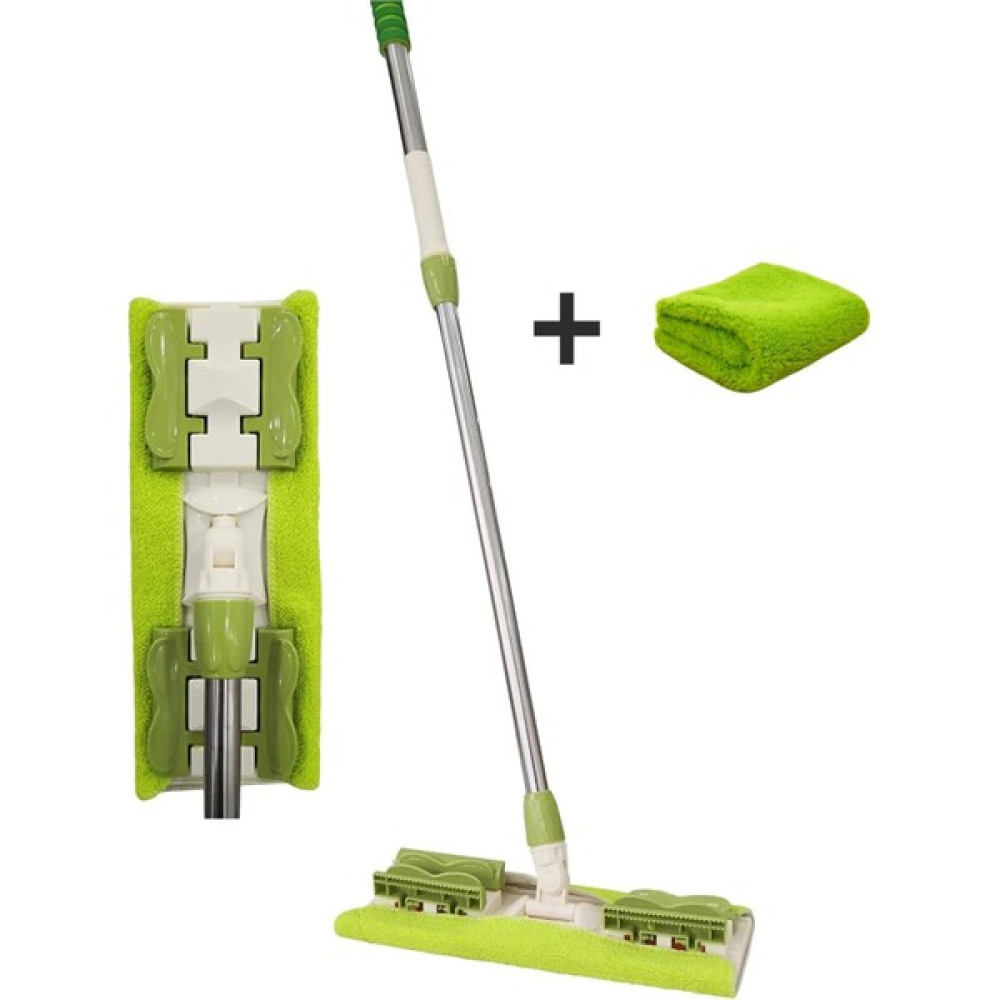 Kreplon Ithal Yeni Nesil Mandallı Mikrofiber Bezli Mop + Yedek Bez Yeşil Temizlik Malzemeleri Fiyatı