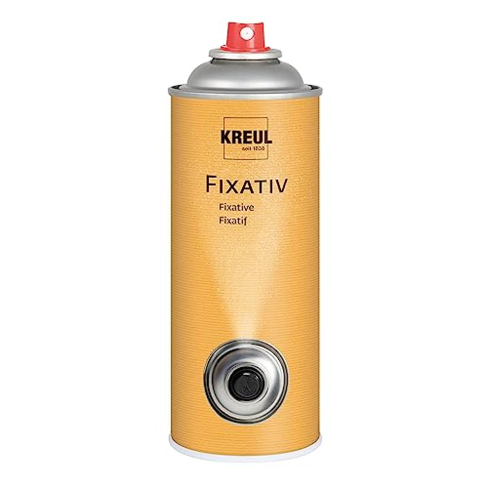 Kreul 800400 - Fixative, 400 ml Spray can, Highly Transparent, Non-Glossy Protective Film for Chalk, Charcoal and Crayon Drawings as Well as for Tempera and Watercolour Paints