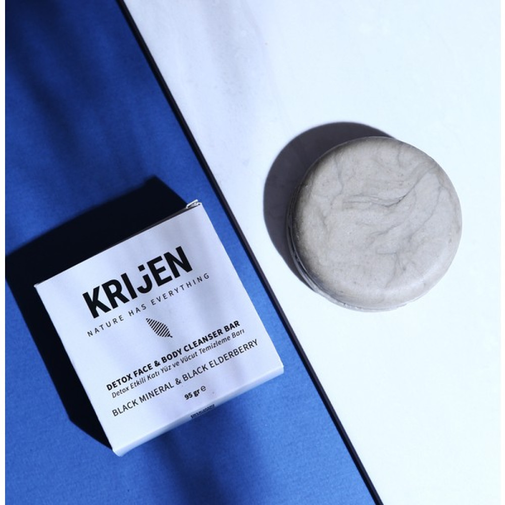 Krijen Detox Etkili Siyah Mineral & Kara Mürver Yüz ve Vücut Temizleme Barı 95 gr Makyaj Temizleyicileri Fiyatı